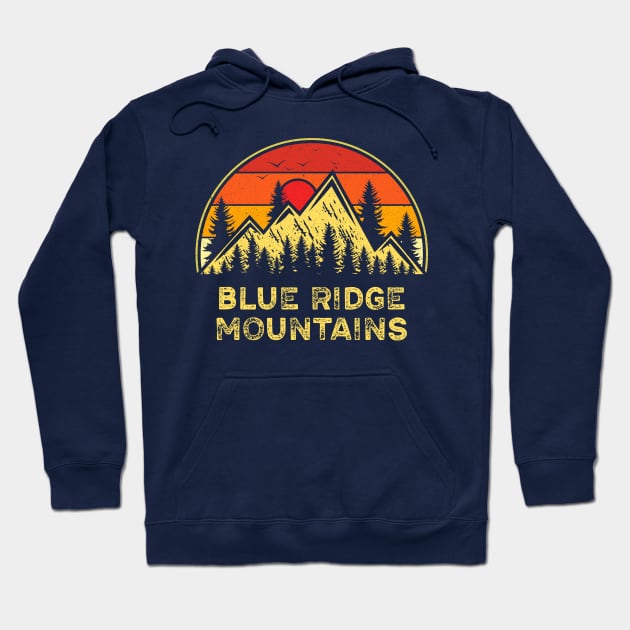 Vintage Blue Ridge Mountains Nature Outdoor Hiking Souvenir Hoodie by kalponik